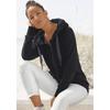 Kapuzensweatjacke ELBSAND "Kria", Damen, Gr. M (38), schwarz, Sweatware, Obermaterial: 95% Baumwolle, 5% Elasthan, unifarben, casual, figurumspielend hüftlang, Langarm angesetztes Bündchen, Sweatjacken, mit Logodruck hinten, lässige Freizeitjacke...