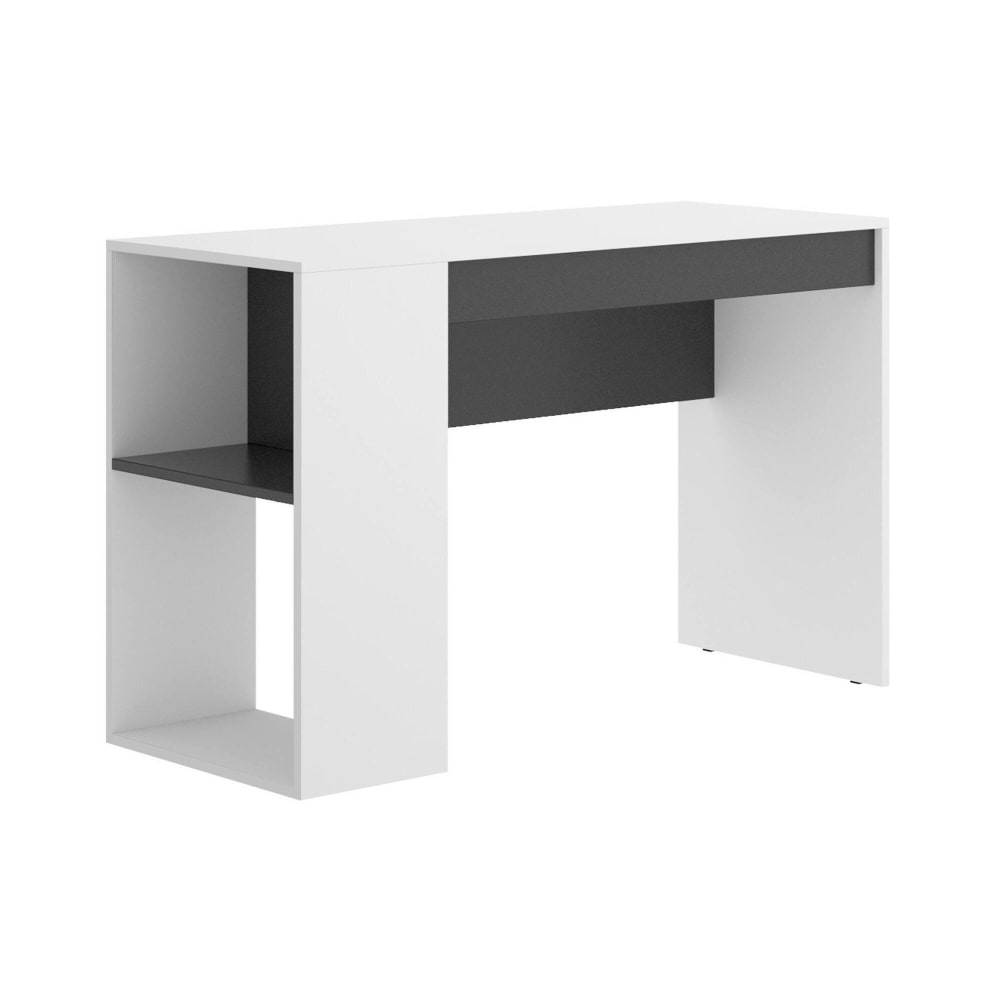 Bureau effet bois blanc, anthracite 121x50 cm