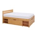 Lit rangement en bois massif miel 160 x 200 cm