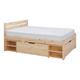 Lit rangement en bois massif naturel 140 x 200 cm