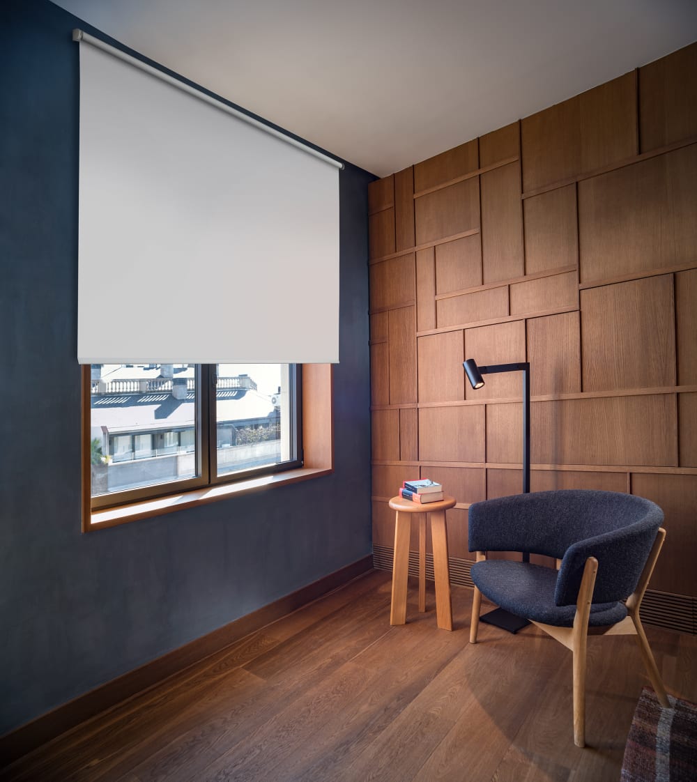 Store enrouleur occultant blanc 155 x 190 cm