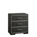 Contemporary Style Three Drawers Wooden Nightstand with Bar Handles, Dark Grey