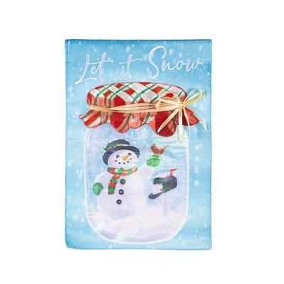 Let it Snow Snowman Burlap Garden Flag - Multi - Color