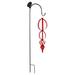 25"H Solar Shatterproof Ornament with Shepherd's Hook Garden Stake, Red Stripe - Multi - Color