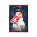 Holly Snowman Linen Garden Flag - Multi - Color