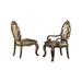 26 Inch Dining Chair, Faux Leather, Set of 2, Champagne Gold - 42.99 H x 26.38 W x 21.61 L Inches