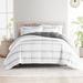 Becky Cameron Stitched Stripe Fog Pattern Reversible Comforter Set