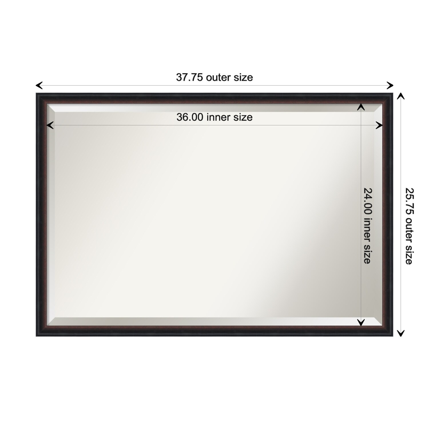 Salon Scoop Beveled Wood Framed Wall Mirror