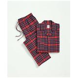Brooks Brothers Men's Cotton Flannel Plaid Pajamas | Red | Size Medium