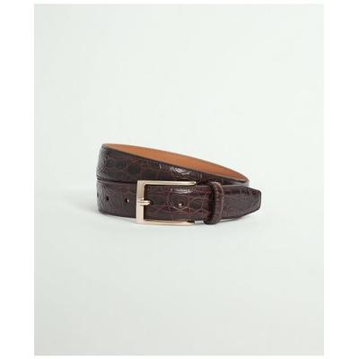 Brooks Brothers Men's Leather Embossed Belt | Brown | Size 42