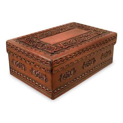 'Lope de Vega' - Handcrafted Tooled Leather Decorative Box