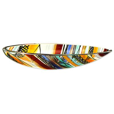 Rainbow Eclipse,'Artisan Crafted Handblown Colorful Art Glass Centerpiece'