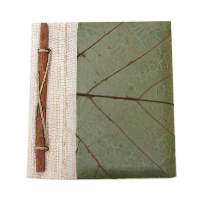 Wisdom,'Hand-Crafted Eco-Friendly Natural Fiber Leaf-Themed Journal'