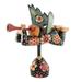 'Handcrafted Multi-Color Trumpeting Wood Angel Sculpture'