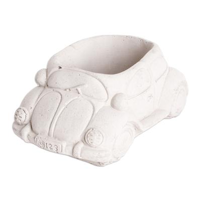 Evergreen Beetle,'Handcrafted Whimsical Classic Beetle Cement Flower Pot'