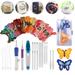 Embroidery Starter Kit HFDR Embroidery Pen Set Including Magic Embroidery Pen Punch Needle 50pcs Color Threads Embroidery Needles Stitching Punch Pen Craft Tool for DIY Embroidery Beginners