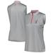 Women's 2024 U.S. Open FootJoy Gray ProDry Quarter-Zip Sleeveless Polo