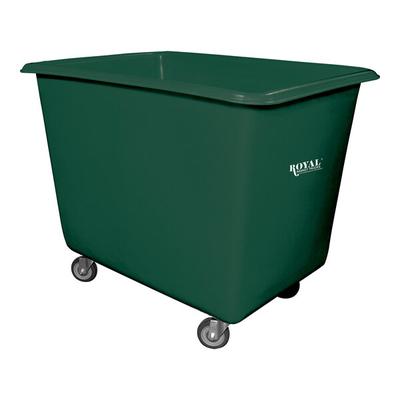 Royal Basket Trucks 20 Cu. Ft. Green Poly Truck with Steel Base and 2 Rigid / 2 Swivel Casters R16-GNX-PGC-4UNN