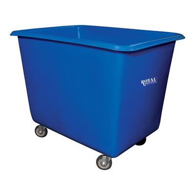 Royal Basket Trucks 7 Cu. Ft. Blue Poly Truck with Steel Base and 4 Swivel Casters R06-BLX-PGA-4UNN
