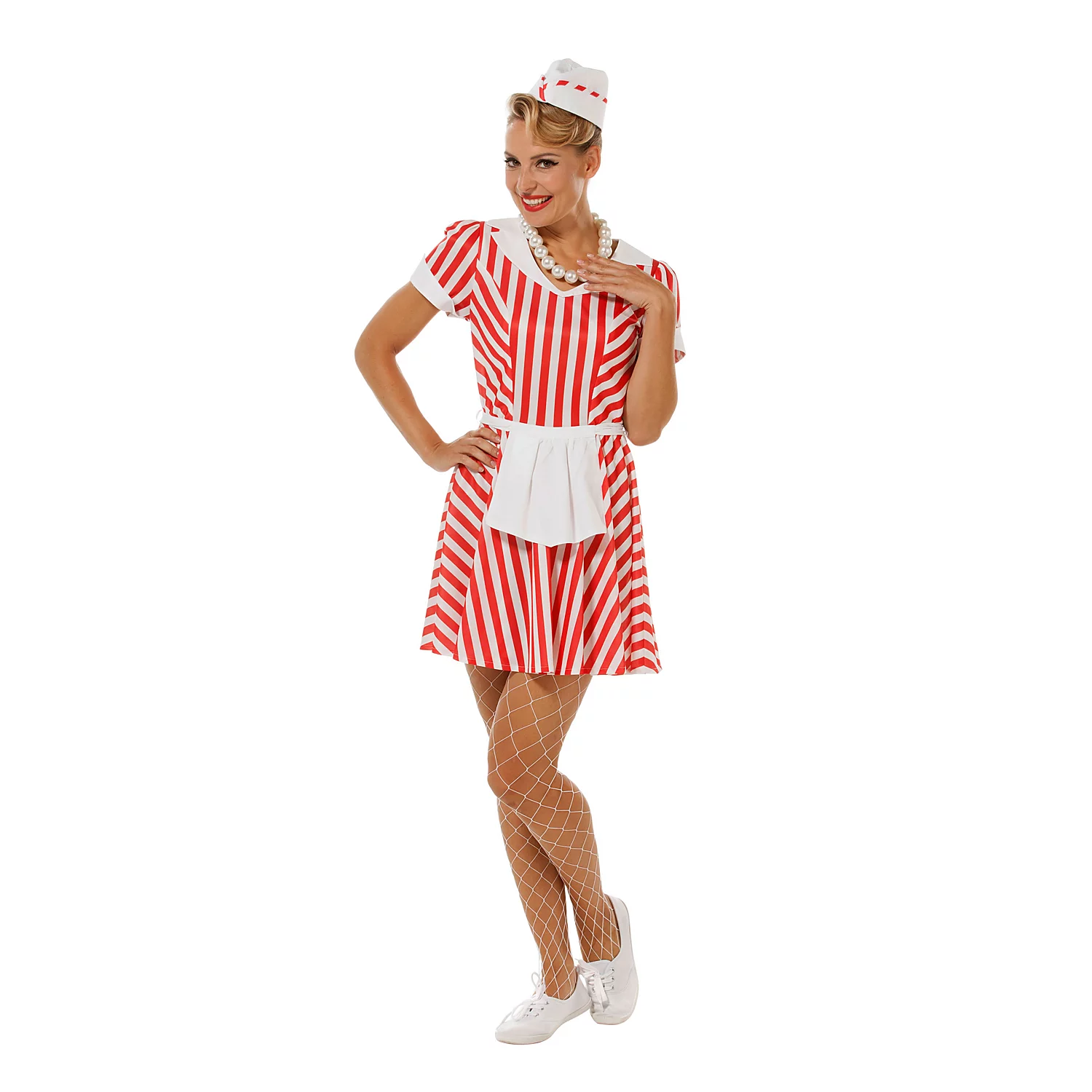 buttinette-Diner Kleid, rot/weiß Image