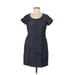 Boden Casual Dress - Sheath Scoop Neck Short sleeves: Blue Print Dresses - Women's Size 4 Petite