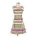 Milly Casual Dress - A-Line Scoop Neck Sleeveless: Yellow Stripes Dresses - Women's Size 2