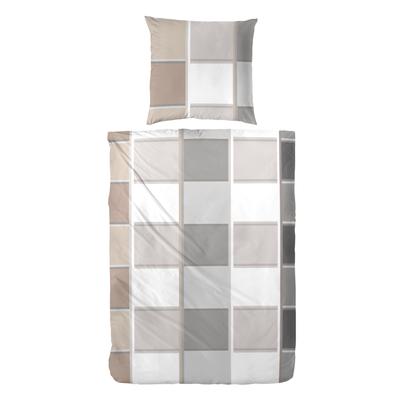 Bettwäsche PRIMERA "Mako-Satin Bettwäsche Havanna", braun, B/L: 135cm x 200cm, , Mako-Satin, B/L: 80cm x 80cm, Mako-Satin, Obermaterial: 100% Baumwolle, Bettwäsche, in einem klassischen Karomuster Image