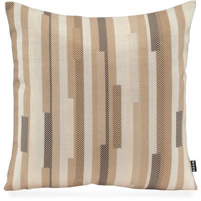Dekokissen H.O.C.K. "Espen", beige (beige, braun, gestreift), B:50cm H:10cm L:50cm, Obermaterial: 67% Viskose, 33% Leinen. Füllung: 100% Polyester, Dekokissen_Sitzkissen_Kissenhüllen, Streifen, gemustert, inkl. Füllung, Bezug mit Reißverschluss... Image