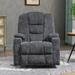 Chenille Power Lift Recliner, Oversized Massage Heating Chair for Elderly, Single Motion Sofa with Dual USB ports & Cupholders