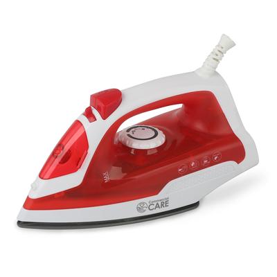 COMMERCIAL CARE Steam Iron, 1200 Watt Portable Iron,Red