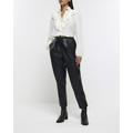 River Island Womens Black Faux Leather Cigarette Trousers