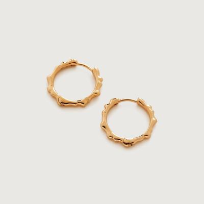 Gold Siren Muse Ripple Small Hoop Earrings