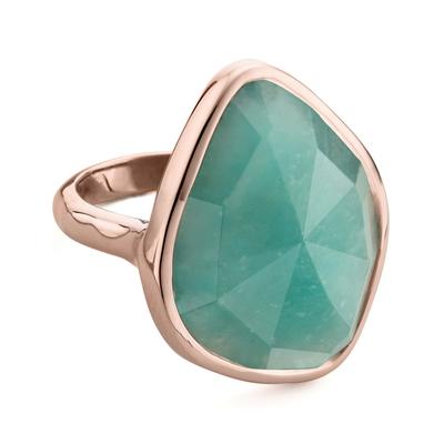 Rose Gold Siren Nugget Cocktail Ring Amazonite