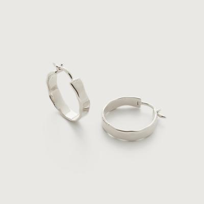 Sterling Silver Siren Muse Wave Small Hoop Earrings