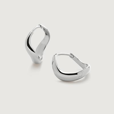 Sterling Silver Swirl Small Hoop Earrings