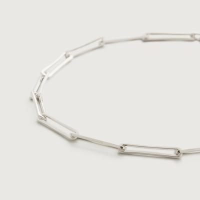 Sterling Silver Alta Long Link Necklace Adjustable 43cm/17'