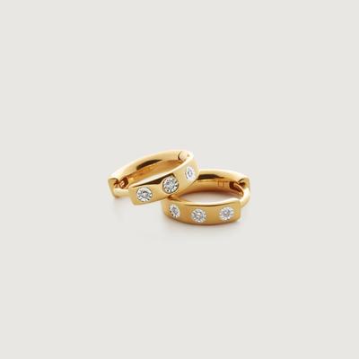 Gold Fiji Gem Diamond Mini Huggie Earrings - Diamond Diamond