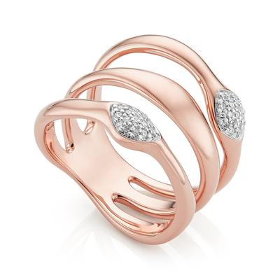 Rose Gold Nura Teardrop Multi Band Diamond Ring Diamond