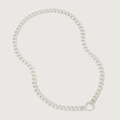 Sterling Silver Groove Curb Chain Necklace 48cm/19'