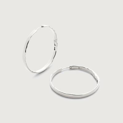 Sterling Silver Siren Muse Wave Large Hoop Earrings