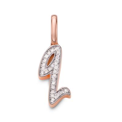Rose Gold Alphabet Q Diamond Pendant Charm Diamond