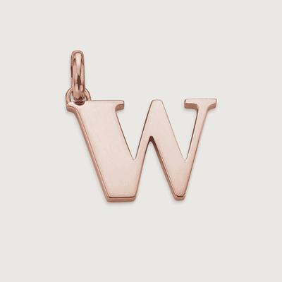 Alphabet Pendant W, Rose Gold Vermeil on Silver