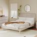 Queen Platform Bed, Modern Concise Style Solid Wood Grain Platform Bed