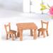 Naierhg 3Pcs/Set Resin Table Chairs Miniatures Doll Accessories Micro Landscape Decor