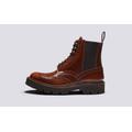 Grenson Grenson Fred Pull On Mens Brogue Boots in Mid Brown Leather