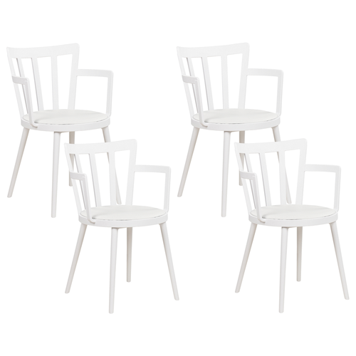 Esszimmerstühle 4er Set Weiß aus Kunststoff Stühle für Esszimmer Esstisch Modern Minimalistisch