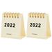 2PCS Simple Mini 2022 Desk Calendar Desktop 2022 Mini Calendar Coil Calendar Book