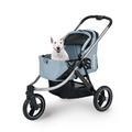 Ibiyaya Beast Pet Jogging Stroller with 3-Wheel All-Terrain Dog-Cat Pram with Double Breaks Flash Gray - Large