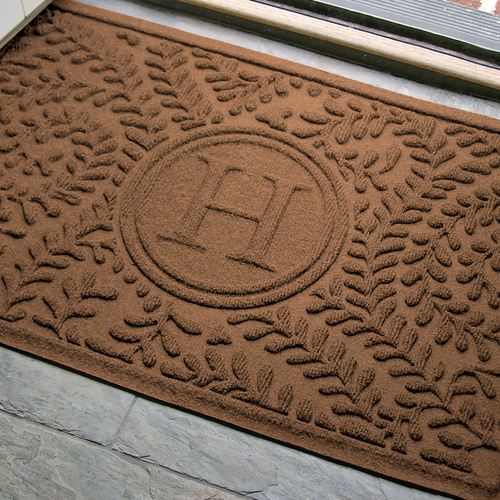 Boxwood Monogram Doormat 35 x 23, 35 x 23, Dark Brown