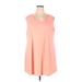 Casual Dress Scoop Neck Sleeveless: Pink Dresses - Women's Size 2X-Large